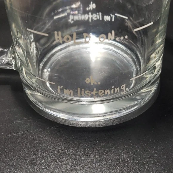 "Don't Speak" Coffee Cup/Tea Mug Measurement Calibrated Glass - Picture 2 of 5